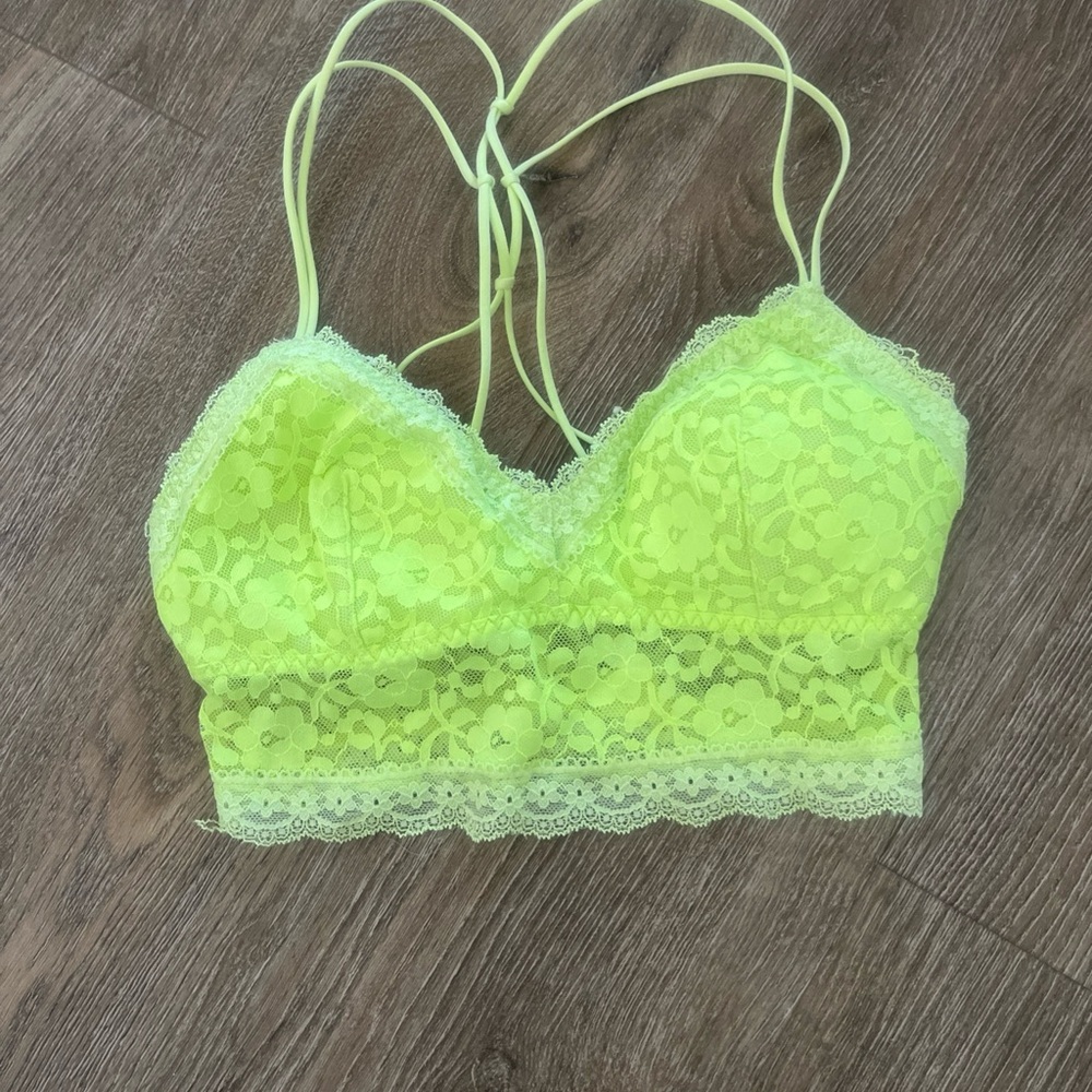 Gilly Hicks Neon Yellow Lace Bralette